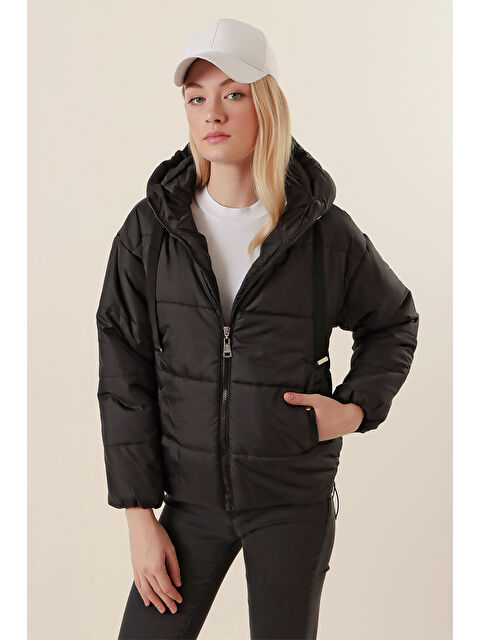 Bigdart 5117 Kapüşonlu Şişme Mont   Siyah - S000089394-19351