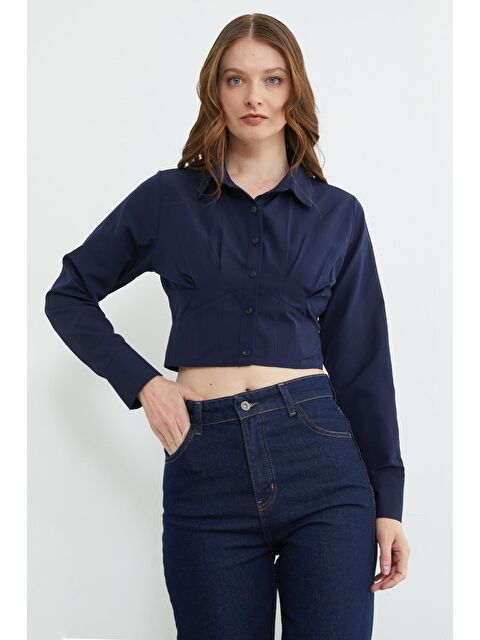 Fullamoda Basic Korse Detaylı Crop Gömlek - S000529222-21164