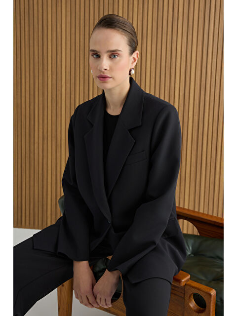 AKER Siyah Dokuma Ceket - S000494379-19351