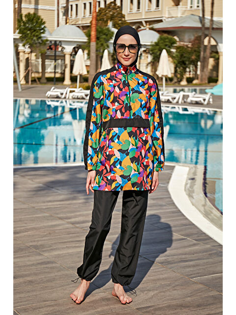 Remsa Mayo Remsa Paraşüt Tam Kapalı Tesettür Mayo R4703 Sariye SİYAH - S000407443-19351