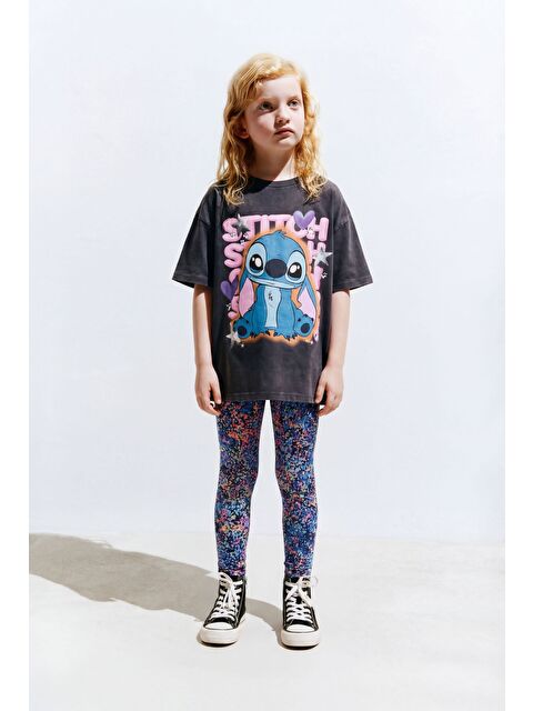 Magu Kız Çocuk Pamuklu Antrasit Tişört Tayt Takım