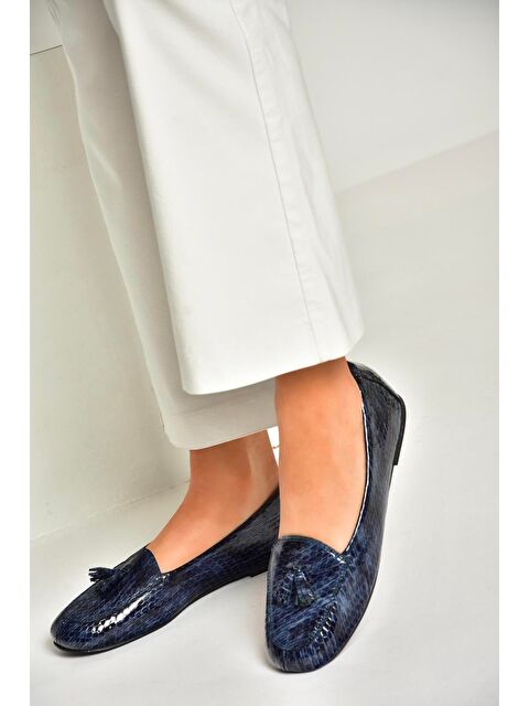 Fox Shoes Lacivert Kadın Babet R6670012 - S000082948-24072