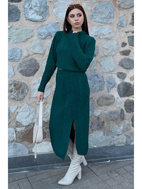 Gülseli Kadın Örme Triko Bluz Etek İkili Takım - S000352233-18709