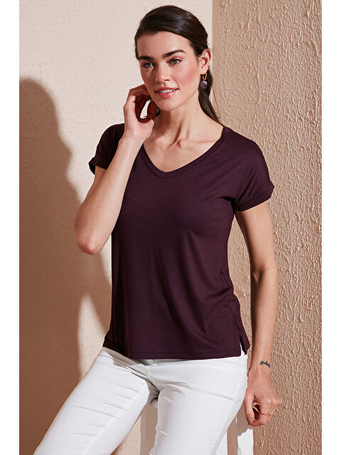 Lela V Yaka Rahat Kesim Kadın Bluz 5862000 - S000000394-877