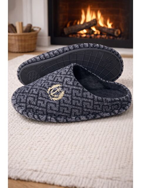 MODAFRATO COMFORT Erkek Ev Terliği Ses Yapmayan Taban Yünlü Terlik - S000498023-19351