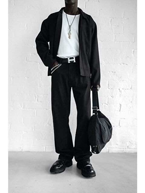 Abluka Online Erkek Baggy Fit Jean Siyah - S000378089-19351