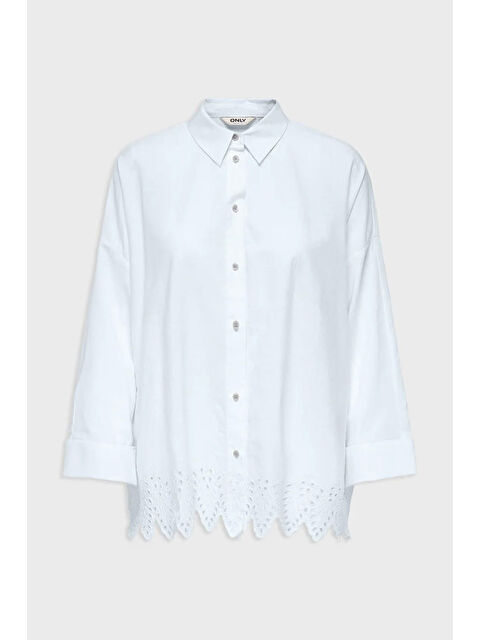 Only Onlgraces % 100 Pamuklu Relaxed Fit Uzun Kollu Kadın Gömlek 15343165