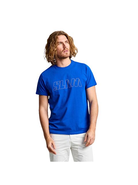 Slam Logo Erkek Mavi Tişört - S000489189-21164