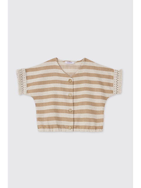 Panço Kız Çocuk Bej Gömlek