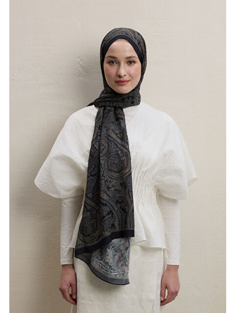 Fresh Scarfs DARK BOHEMIAN DESEN ŞAL LACİVERT