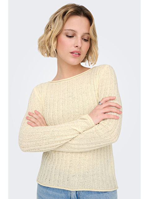 Only Onlpamela Slim Fit Bisiklet Yaka Örme Kadın Kazak 15363061