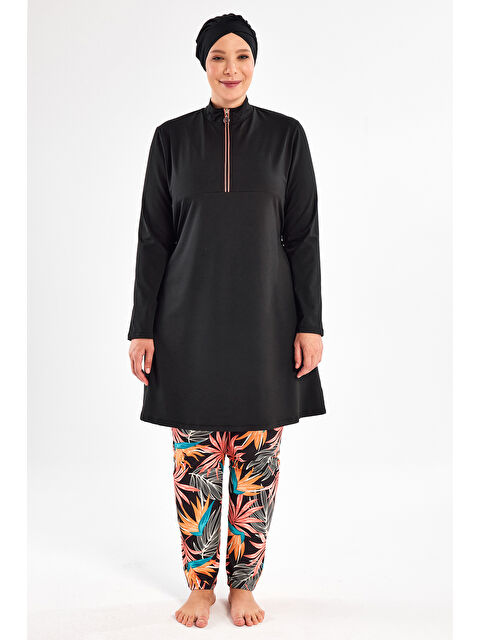 Maresiva Büyük Beden Elastanlı Tam Kapalı Tesettür Mayo 2801 Siyah - S000386923-19351