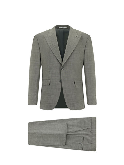 Kiğılı 4 Drop Relaxed Fit Rahat Kesim Yünlü Desenli Takım Elbise