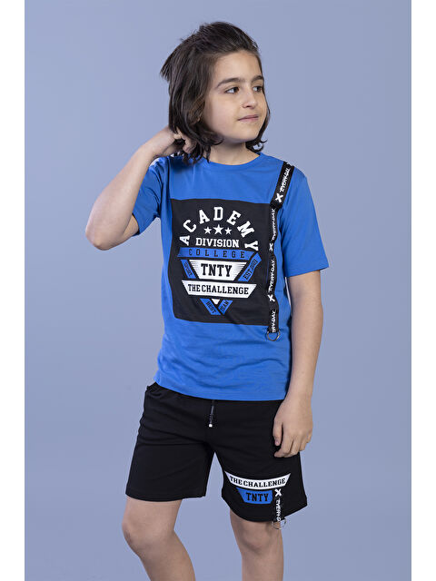 Toontoykids Erkek Çocuk Baskılı Şerit Detaylı Şortlu Takım - S000417473-23710