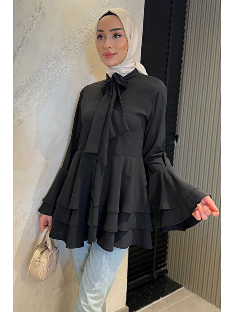 Julude Tesettür Piliseli Şifon Tunik - S000361203-19351