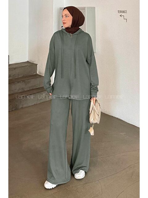 Lamelif Kapüşonlu Takım Haki - S000515421-18547