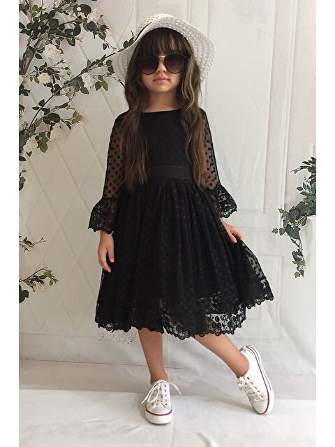 Mnk Baby & Kids Krem Şapkalı Dantelli Kız Çocuk Elbise - S000389143-19351