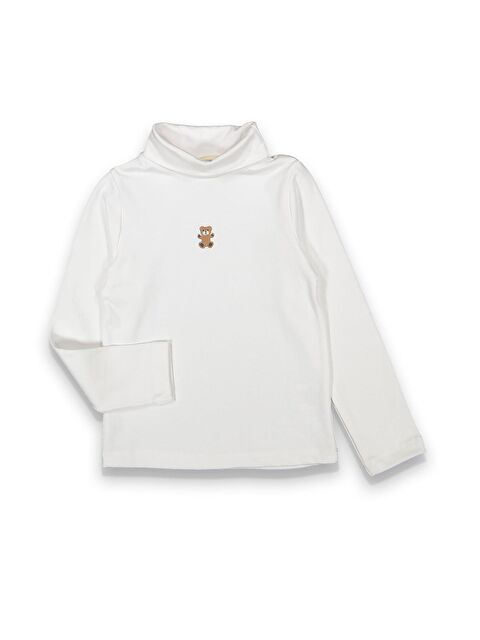 Magu Kız Çocuk Pamuklu Kışlık Uzun Kollu Basic Balıkçı Yaka Body Sweatshirt