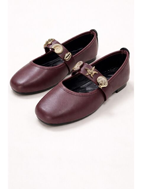 MODAFRATO STELLA Deniz Kabuğu Kemerli Babet Günlük Kadın Ayakkabı Mary Jane Ev Babeti - S000494529-19951