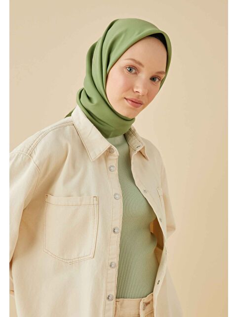 Fresh Scarfs Pamuk İpek Eşarp Haki - S000423033-18547