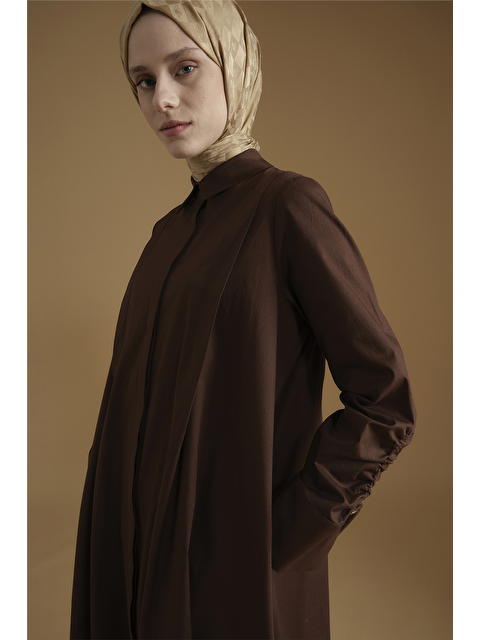 ARMİNE Oversize Tunik Elbise Kahverengi