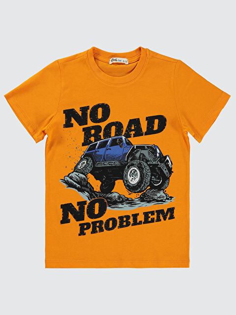 Civil Boys Erkek Çocuk Tişört 6-9 Yaş Açık Oranj