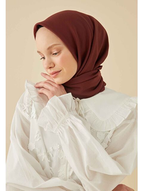 Fresh Scarfs Pamuk İpek Eşarp Koyu Bordo - S000423033-19952