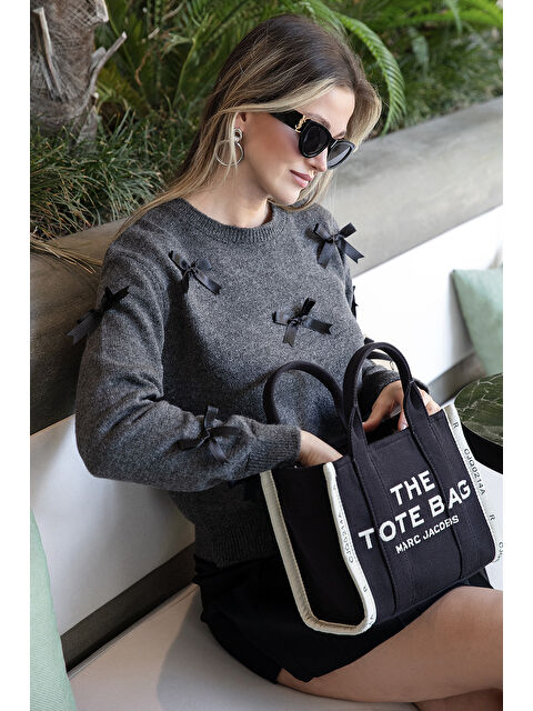 Lela Premium Regular Fit Bisiklet Yaka Fiyonk Detaylı Triko Kazak 680KZ00155 - S000424848-29666