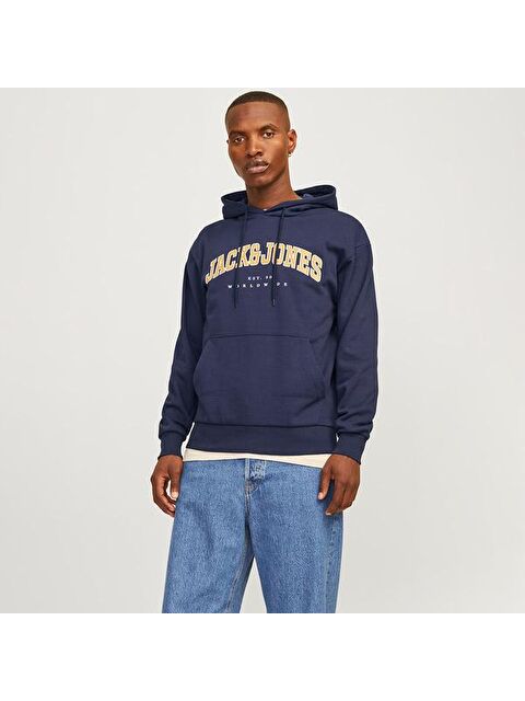 Jack & Jones Jack&Jones Caleb Varsity Erkek Lacivert Kapüşonlu Sweatshirt - S000506914-21164