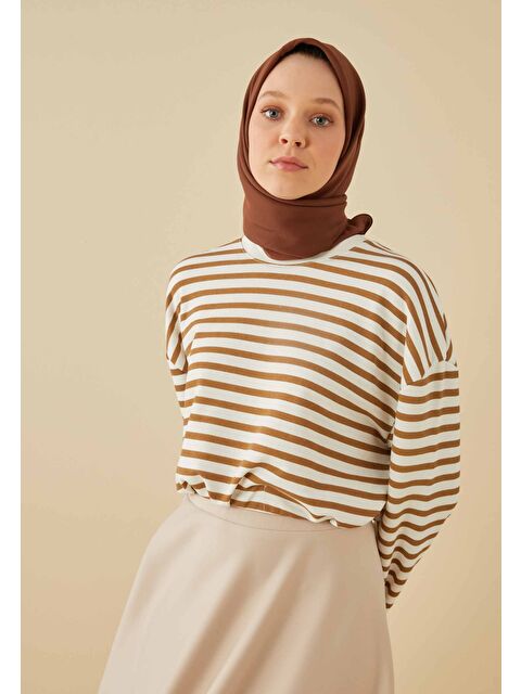 Fresh Scarfs Pamuk İpek Eşarp Çikolata Kahve - S000423033-20637