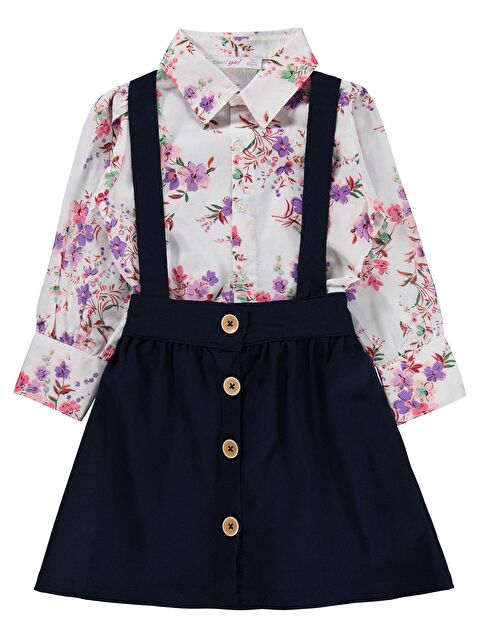 Zeyneva Timo Kız Gömlek Etek Takım - Lila - S000531111-17878