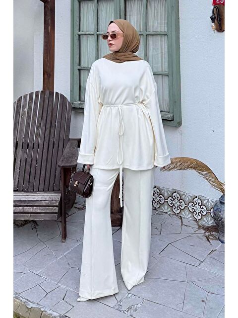 Lamelif İkili Tesettür Takım Krem - S000515426-19966
