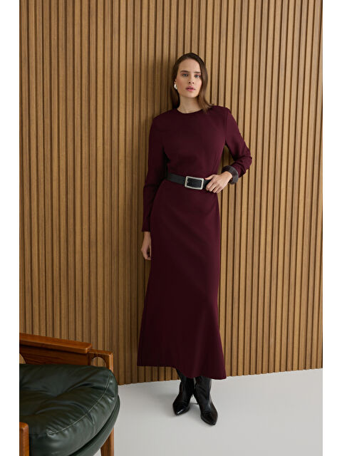 AKER Bordo Dokuma Elbise - S000494396-19951