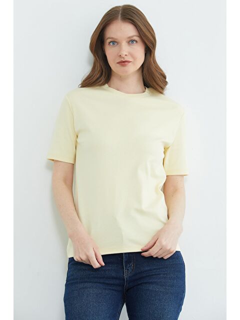 Fullamoda Basic Bisiklet Yaka Salaş Tişört - S000530769-20072