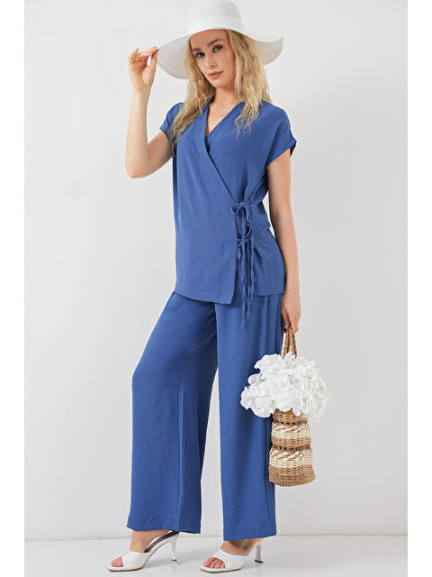 Bigdart Kadın Kısa Kol Bağcıklı Ayrobin İkili Takım 6741 - İndigo - S000393852-23093