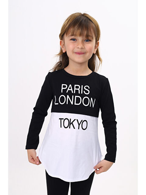 Toontoykids Kız Çocuk Paris London Baskılı T-Shirt
