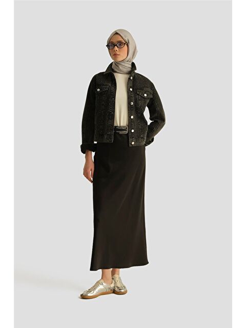 ARMİNE Saten Etek 25Yh1534 Siyah - S000490793-19351