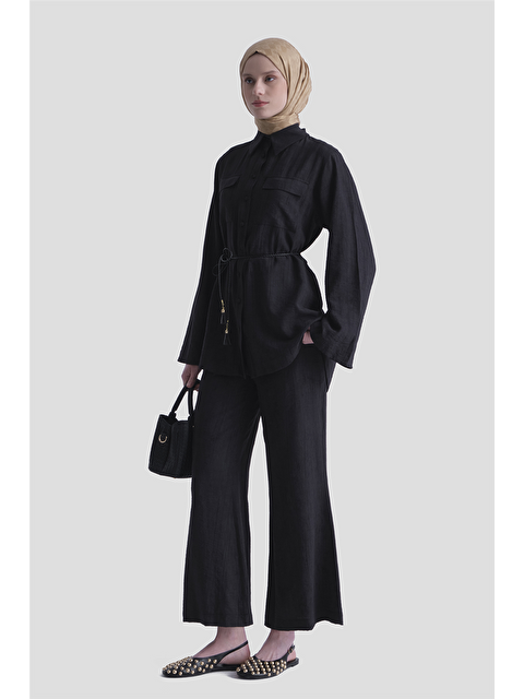 ARMİNE Dokulu Tunik Takım Siyah