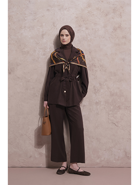 ARMİNE Cupra Karışımlı Ceketli Takım Acı Kahve