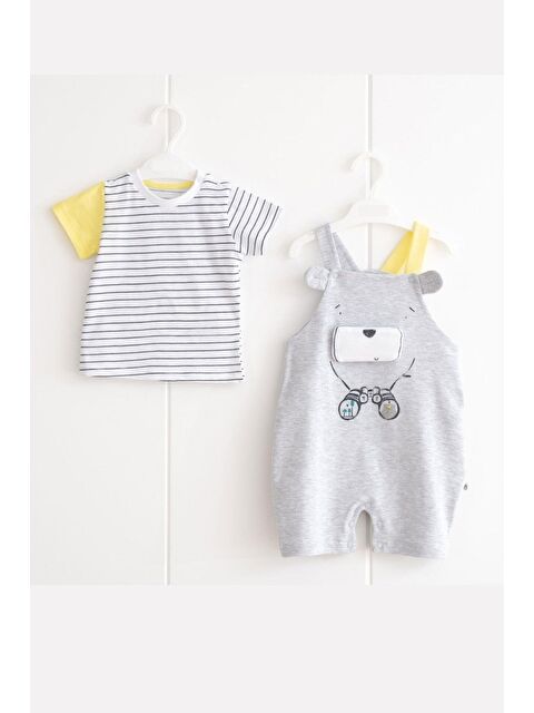 Cantoy Erkek Bebek Sevimli Ayıcıklı Kısa Kollu Salopet - S000371416-20600