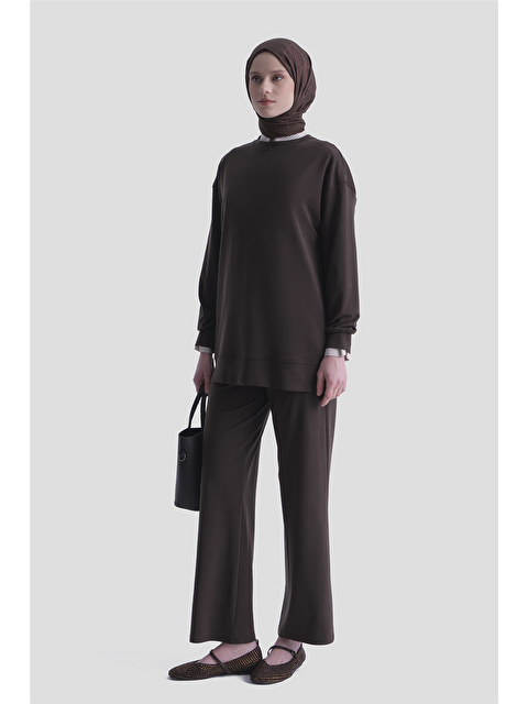 ARMİNE Modal Karışımlı Örme Takım Acı Kahve