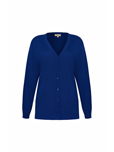 AKER Saks V Yaka Düğmeli Triko Hırka - S000503963-23710