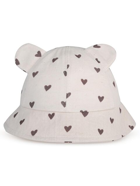 Civil Baby 3D Kulaklı Desen 6-18 Ay Bebek Kız Maksi Şapka - Ekru