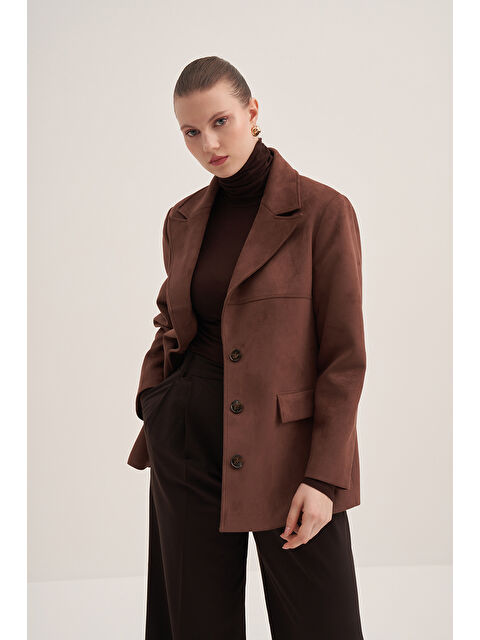 AKER Kahverengi Süet Klasik Ceket - S000503964-19413