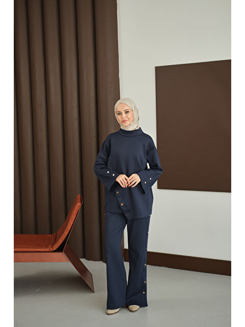 Locco Moda Kadın Dik Yaka Takım Lacivert - S000485780-21164