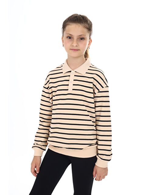 Toontoykids Kız Çocuk Çizgili Sweatshirt