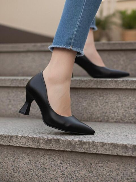 marinarosse Kadın Bena Siyah Cilt Topuklu Ayakkabı Stiletto - S000497993-1720