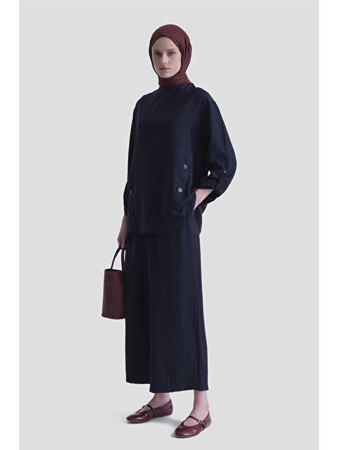 ARMİNE Düğme Detaylı Takım Lacivert