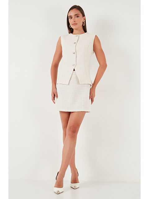 Lela Pamuk ve Yün Karışımlı Slim Fit Mini Boy Tüvit Etek 611AU086 - S000424855-19965