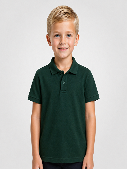 ajn Kids Polo Yaka Basic Kısa Kollu Unisex Çocuk Tişört